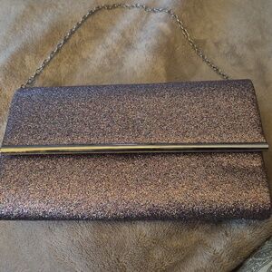 Elegant Glitter Clutch Bag - Purple